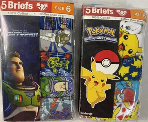 Pokemon Boys Briefs Pokemon Disney Buzz Lightyear Size 6 Lot Of 2 Packs 10 Pair - Picture 1 of 9