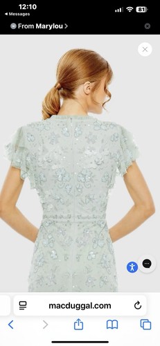 Floral Embellished High Neck Flutter Sleeve Gown My Mac Duggal