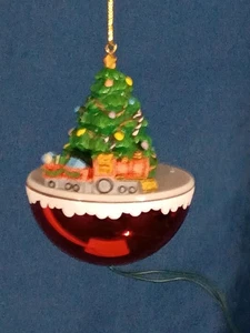 Vintage 1993 Spinning Train Plug Into Lights Weihnachtsschmuck *ungetestet* #XA - Bild 1 von 4