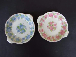 Par de platos prendedores porcelana Grafton vintage diseño floral Inglaterra ganga - Imagen 1 de 1