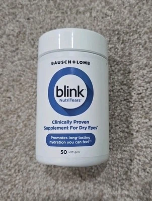 Bausch + Lomb Blink NutriTears Hydration for Dry Eyes 50 Softgels EXP 7/2026 - Image 1 of 2