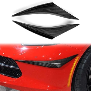 Real Carbon Fiber Front Bumper side Canards for Chevrolet Corvette C7 2014-2015 - Picture 1 of 8