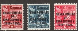 Samoa Stamp 163-165  - Overprints King George V Silver Jub - Picture 1 of 1