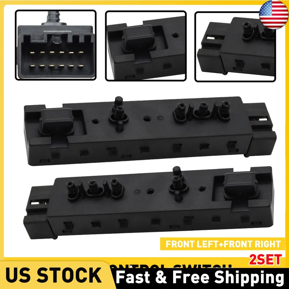2SET For Ford Flex Power Seat Adjustment Control Switch Front Left Right Side - Image 1 of 4