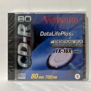 Verbatim DataLifePlus CD-R 80 min 700 MB Premium Tech Azo Blue 1X-16X velocidad - Imagen 1 de 2