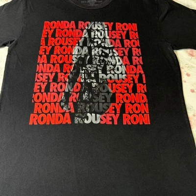 UFC Ronda Rousey Graphic T-Shirt Black Size L Men's 21x29 MMA Fighter Tee - Image 1 of 4