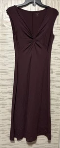 Patagonia burgunderrot Bandha Twist Knoten vorne Stretch Flügelärmel Midikleid Medium - Bild 1 von 5