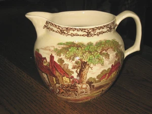 Lovely Vtg. Royal Staffordshire Clarice Cliff Rural Scene Water Pitcher England - Picture 1 of 10