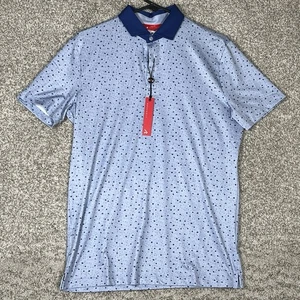 Polo Redvanly Para Hombre Pequeño Azul Dorado Rendimiento Elastizado Manga Corta Nuevo Con Etiqueta - Imagen 1 de 7