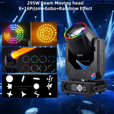 295W Sharpy Beam 295 9R DMX512 Double Prism Moving Head Stage DJ Disco Bar Light - Image 1 of 4