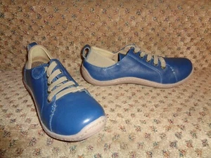 BORN ALTHEA BLUE SUNRISE FULL GRAIN LEATHER SLIP-ON SPORTY FLATS SHOES--7  38 - Picture 1 of 9