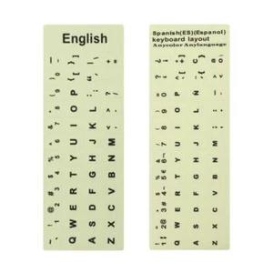 English Deutsch Keyboard Stickers Luminous Alphabet Layout Protective Film - Photo 1/8