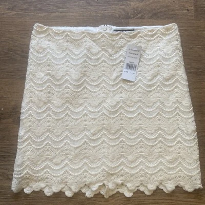 Cream Lace / crochet Mini Skirt Size 10 Uk New With The Tag RRP£10.99 / Select - Image 1 of 4