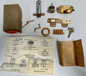 UNUSED Vtg Corbin DB 646 3/4 Cylinder Bronze Finish Night Latch Door Lock (A15) - Picture 1 of 13