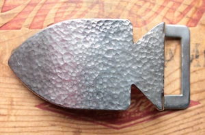 Vintage Stainless Steel Hand Made Arrowhead  Western Belt Buckle - Picture 1 of 3