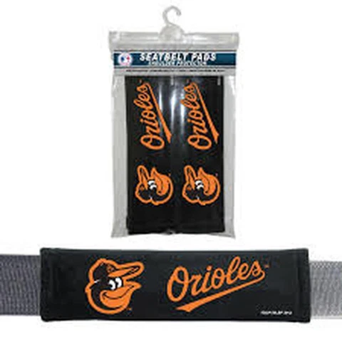 Baltimore Orioles Seat Belt Pads 2 Pack [NEW] MLB Auto Car Seatbelt Shoulder Cover