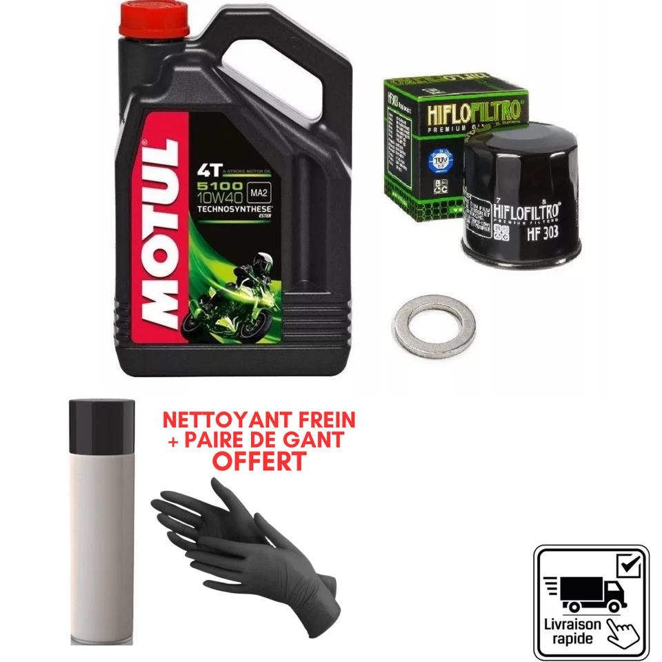 Kit Vidange 4x Litre Filtre Huile Motul 5100 10W40 HONDA CB600F HORNET 98-02