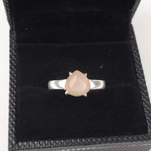 Peach Moonstone Gemstone 925 Sterling Silver Ring Handmade Jewelry Ring Gift For - Picture 1 of 3