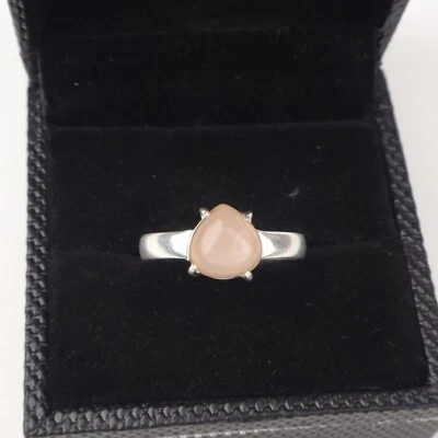 Peach Moonstone Gemstone 925 Sterling Silver Ring Handmade Jewelry Ring Gift For - Image 1 of 3