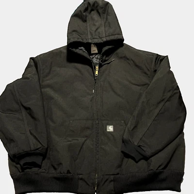Chaqueta Carhartt Yukon Extremes Hombres 4XL Negra Acolchada Forrada Lona Con Capucha J133BLK Foto 1 de 4
