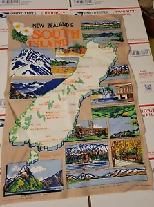 Vtg Linen Kitchen Dish Towel New Zealand South Island 18” x 28” - Picture 1 of 4