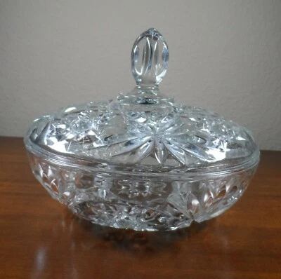 Vintage anchor hocking Star of David candy dish with lid - Image 1 of 4