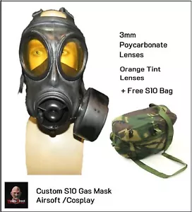 S10 Gasmaske Einzelfilter Orange Tönung 2mm Polycarbonat Gläser. Größe 2 - Bild 1 von 10