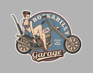 OLD SCHOOL ROCKABILLY GARAGE HOT ROD RAT ROD STICKER FOR MAN CAVE TOOLBOX WELDER - Picture 1 of 1