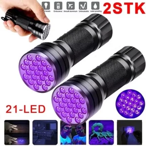 2STK UV Flashlight Black Light Flashlight 395nm Amber Hand Lamp 21 LED - Bild 1 von 8