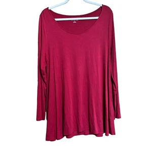 Soft Surroundings Tunic Top Womens Extra Large XL Red Scoop Neck Stretch Blouse - Picture 1 of 9