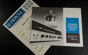 Royal Sales Brochure Vtg 1970s Rare VHTF HiFi Audiophile Receiver Price List - Picture 1 of 5