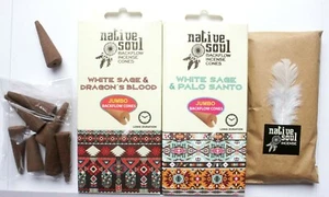 8-40pcs Long Duration Jumbo NATIVE SOUL Large Backflow Incense Cones Back Flow - Picture 1 of 3