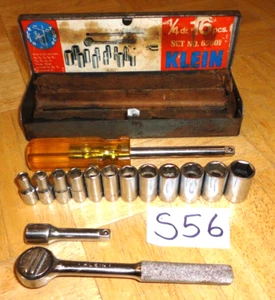 KLEIN TOOLS 16 PIECE 1/4 DRIVE GENERAL SERVICE SET 7 IN CASE 65001 VINTAGE 60'S - Bild 1 von 15
