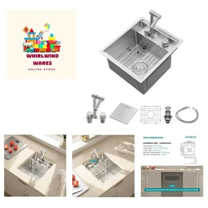 Wohnmobil Küchenspüle mit Wasserhahn klappbar - 15" x 17" Bar Vorbereitung Spüle Unterbau 16... - Bild 1 von 10