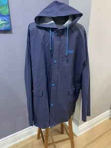 Coleman Mens Full Zip Rain Jacket XL Blue Coat PVC Camping Outdoors Needs Wiping - Picture 1 of 9