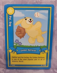 2007 Ganz Webkinz Series 1 Card Golden Retriever  B1 10/80