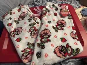 Pantalones de pijama Strawberry Shortcake para mujer polar corazones de San Valentín talla M nuevos - Imagen 1 de 4