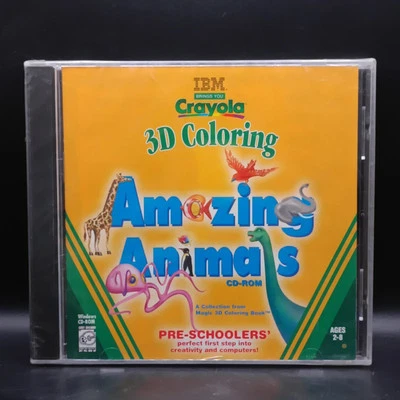 Amazing Animals - 3D Coloring IBM Crayola (Windows PC, 1998) New Sealed CD-ROM - Image 1 of 4