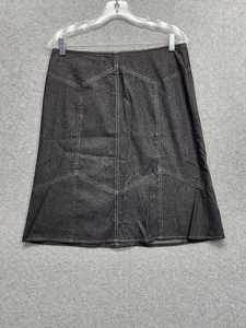 Bandolino skirt womens sz 6 denim Single Stitch Stretch Western style Black - Picture 1 of 9
