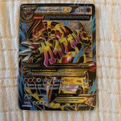 PRIMAL GROUDON EX FULL ART HOLO 151/160 LP PRIMAL CLASH OMEGA POKÉMON CARD - Image 1 of 4