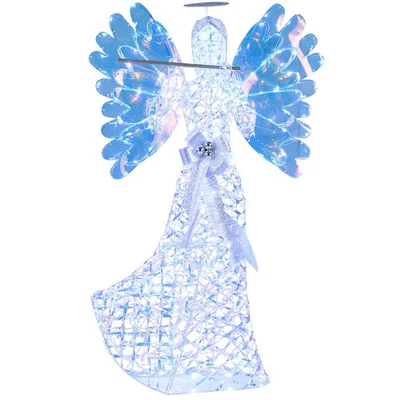 5.2 FT Lighted Angel Christmas Decoration w/Flute, 250 LED Lights, Zip Ties - Image 1 of 4