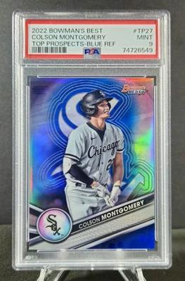 2022 Bowmans Best Colson Montgomery Blue Refractor /150 White Sox #TP27 PSA 9 - Image 1 of 4