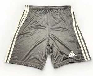 Adidas Soccer Shorts Youth Large Athletic Black 3 White Stripes - Picture 1 of 8