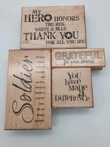 Set Of Four Service Member Stamps Soldier Hero Grateful Difference Freedom - Picture 1 of 6