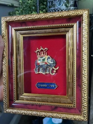 Arte de pared con estrás de elefante tailandés Chang de 6 pulgadas cristales 3D buena suerte imagen regalo Foto 1 de 4