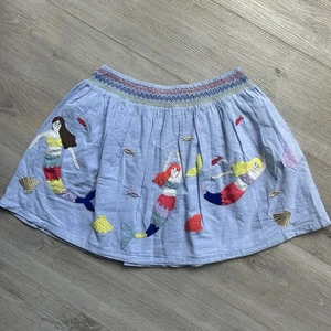 Mini Boden Appliqué Mermaid Fish Clam Skirt Girls 11-12Y 152cm Cotton - Picture 1 of 7