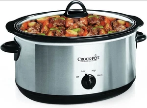 Crock-Pot 7 Quart Manual Slow Cooker - Stainless Steel, Oval Shape, Large Family - Picture 1 of 3