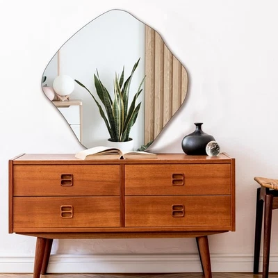 Irregular Wall Mirror Asymmetrical Mirror Frameless for Bathroom Living Room ... - Image 1 of 4