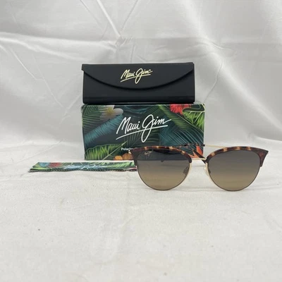 Maui Jim Womens Olili Round Semi Rim Polarized Plus 2 Gradient Sunglasses Gold - Image 1 of 4