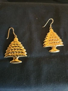 925 gestempelte STERLINGSILBER OHRRINGE, BAUM DESIGN etwas schwerer Ohrring, schön! - Bild 1 von 5